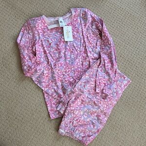 Esme girls pajamas pink shimmer leopard NWT